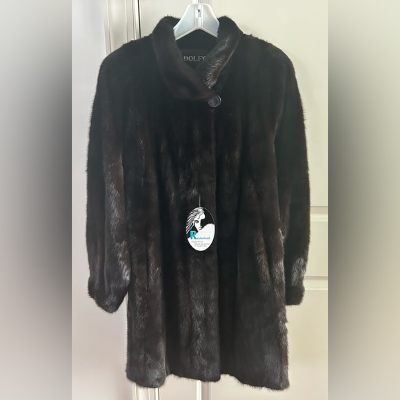 Adolfo Jackets & Blazers - ADOLFO Mink Fur Coat Womens size 12 NEW